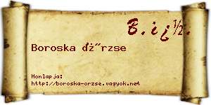 Boroska Örzse névjegykártya